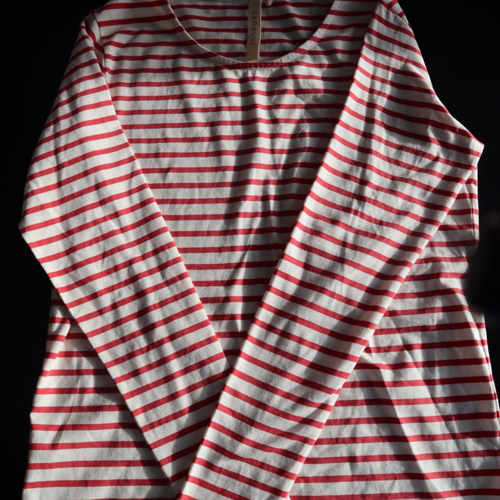 Striped Red and White Long Sleeve Tee